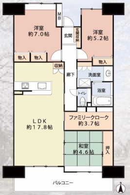 Ԏ} 3LDK̖͓IȊԎILDK͂ƂԂŁAƑƂ̒c񎞊ԂAw[̂ɂȂ܂ˉƑƂ̒[܂ARƏΊ炪łI