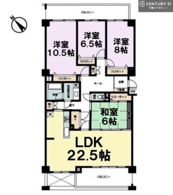 �Ԏ��} 4LDK�̂�Ƃ肠��Ԏ��́A�Ƒ����ꂼ��̋��ꏊ���m�ۂ��A
LDK�𒆐S�ɂ��������Œc���̎��Ԃ��L���ɁB
�S�����[�����ŏZ��Ԃ���������ۂĂ�݌v�ł��B