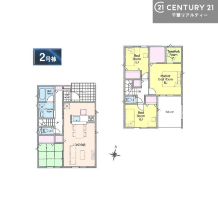 �Ԏ��} 4LDK�̂�Ƃ肠��Ԏ��́A�Ƒ����ꂼ��̋��ꏊ���m�ۂ��A
LDK�𒆐S�ɂ��������Œc���̎��Ԃ��L���ɁB
�S�����[�����ŏZ��Ԃ���������ۂĂ�݌v�ł��B