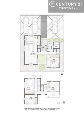 �Ԏ��} 4LDK�̂�Ƃ肠��Ԏ��́A�Ƒ����ꂼ��̋��ꏊ���m�ۂ��A
LDK�𒆐S�ɂ��������Œc���̎��Ԃ��L���ɁB
�S�����[�����ŏZ��Ԃ���������ۂĂ�݌v�ł��B