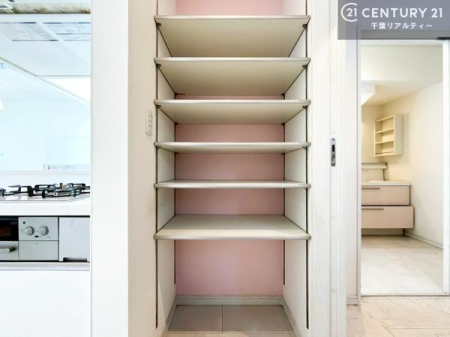 ���[ �L�b�`�����Ɏ��[���������A�H�ނ���p�i�̃X�g�b�N�ɕ֗��B
�������ł������Ɏ��o����ʒu�ɂ���A�Ǝ��������l�����g���₷���݌v�ł��B