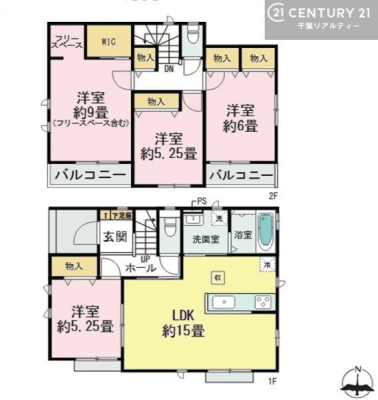 �Ԏ��} 4LDK�̊Ԏ��́A���Ƒ����ꂼ��̃v���C�x�[�g��Ԃ��m�ۂ��Ȃ���A���r���O�𒆐S�Ɏ��R�ƏW�܂��o�����X�̗ǂ��v�����ł��B