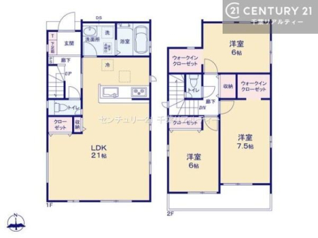 �Ԏ��} 4LDK�̊Ԏ��́A���Ƒ����ꂼ��̃v���C�x�[�g��Ԃ��m�ۂ��Ȃ���A���r���O�𒆐S�Ɏ��R�ƏW�܂��o�����X�̗ǂ��v�����ł��B