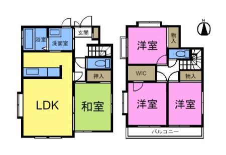 間取り図 4LDKの魅力的な間取り！LDKはゆったりとした空間で、ご家族との団らん時間が、より一層充実したものになりますね！家族との仲が深まり、自然と笑顔が増えそうです！
