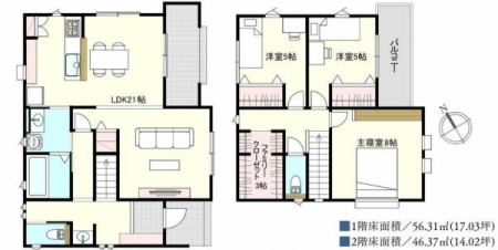 間取り図 3LDKの魅力的な間取り！LDKはゆったりとした空間で、ご家族との団らん時間が、より一層充実したものになりますね！家族との仲が深まり、自然と笑顔が増えそうです！