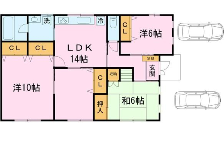 間取り図 3LDKの魅力的な間取り！LDKはゆったりとした空間で、ご家族との団らん時間が、より一層充実したものになりますね！家族との仲が深まり、自然と笑顔が増えそうです！